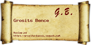 Grosits Bence névjegykártya